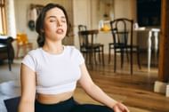 Lion pose strengthens the chest, abdomen, vocal cords, and more. (Image via Freepik/karlyukav)